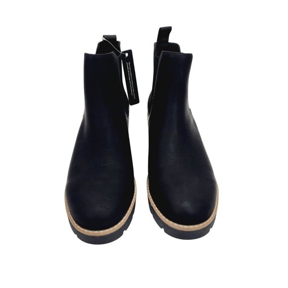 Womens athlefit Wedge Ankle Booties Size 10 Black Faux Leather - Picture 6 of 14